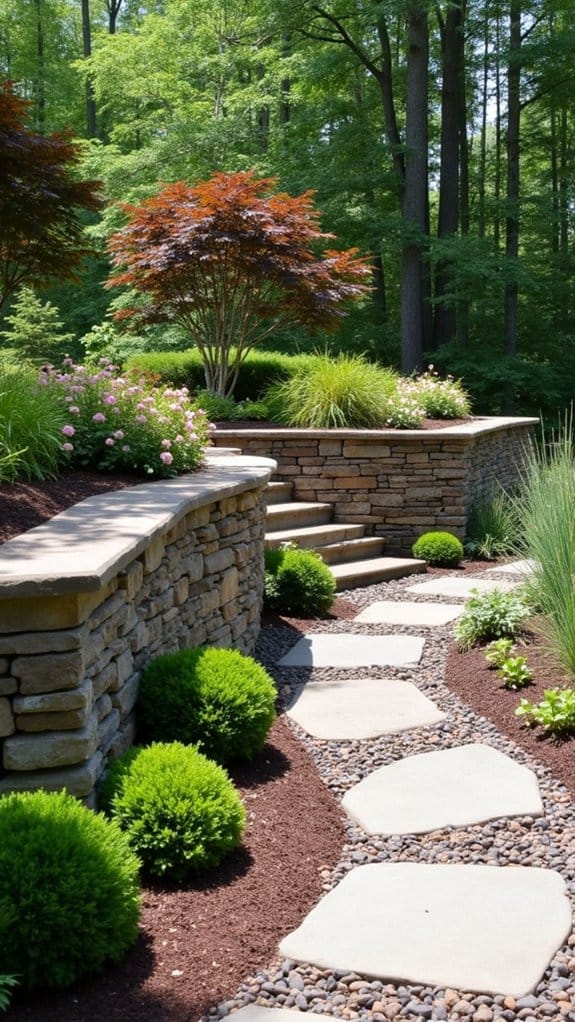 aesthetic stone wall landscaping