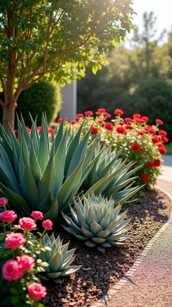 agave and roses combination