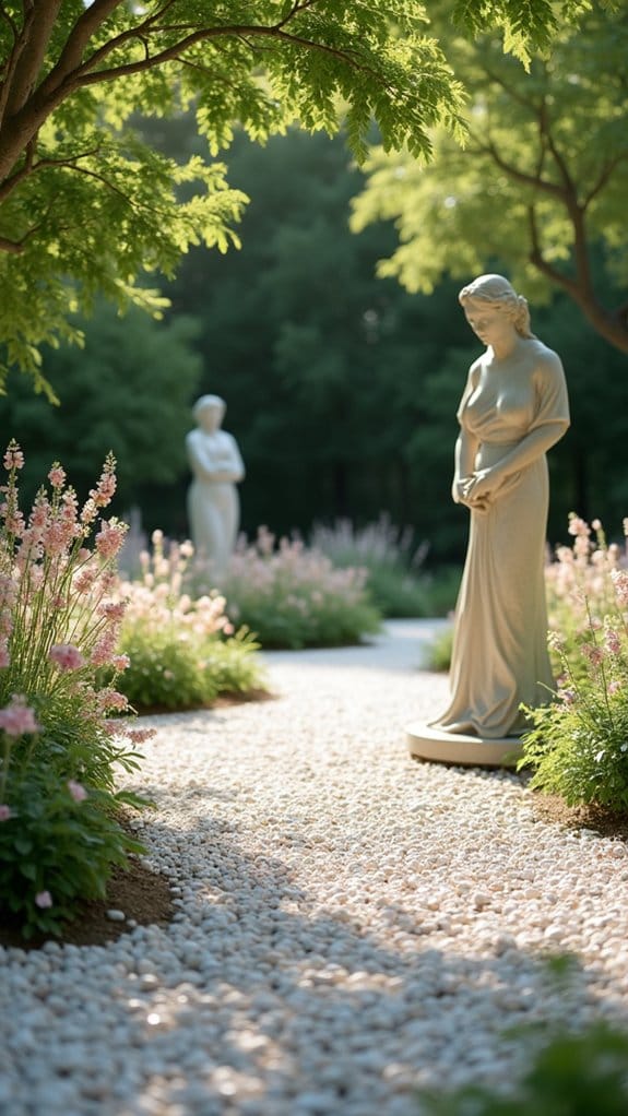 artful statues enhance landscaping