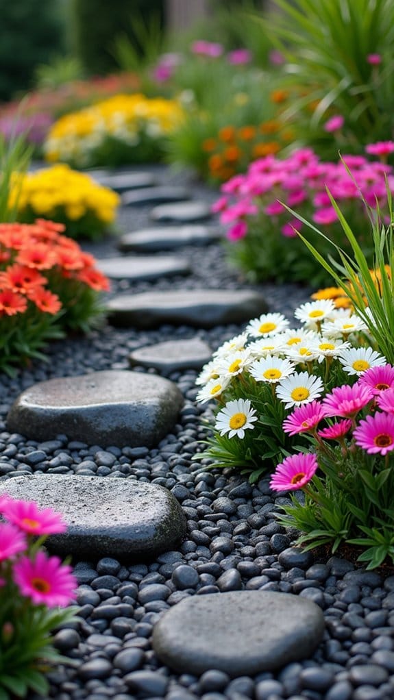 artistic pebble plant arrangements