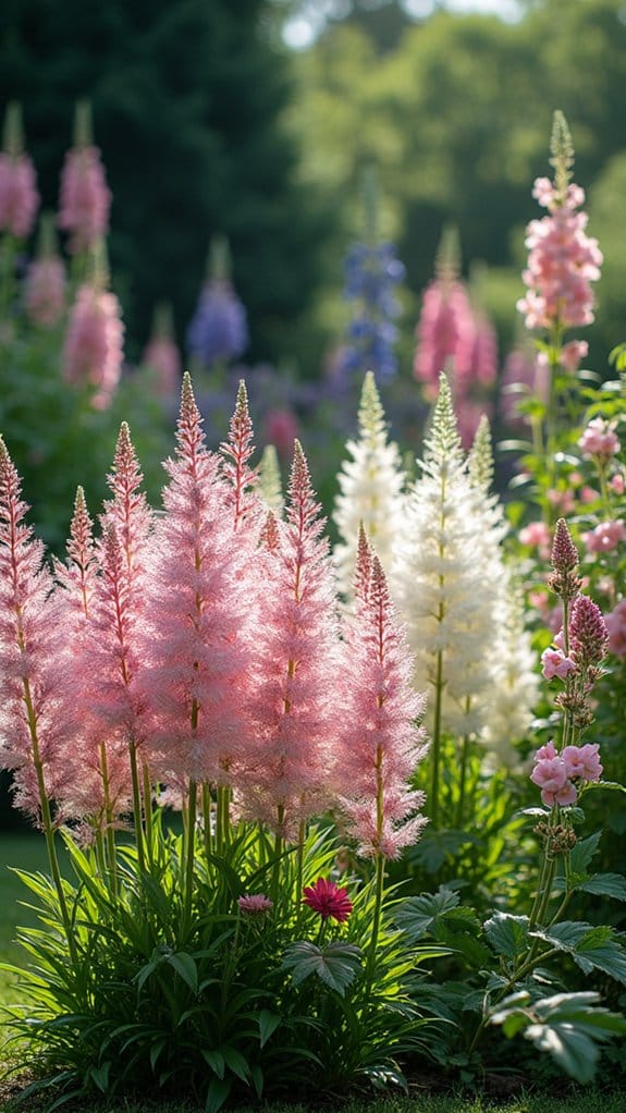 astilbe layered with taller plants