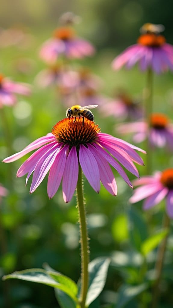 attracting pollinators with coneflowers