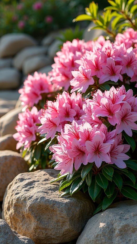 azaleas enhance rock gardens