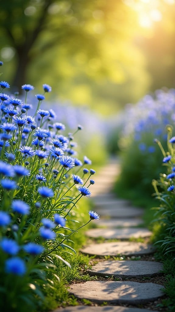 blue asters attract butterflies