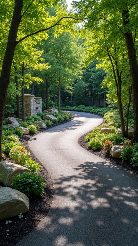 boulder accented driveway design
