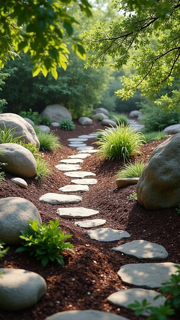 boulder arrangement for landscaping