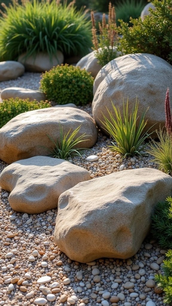 boulder arrangements enhance landscaping