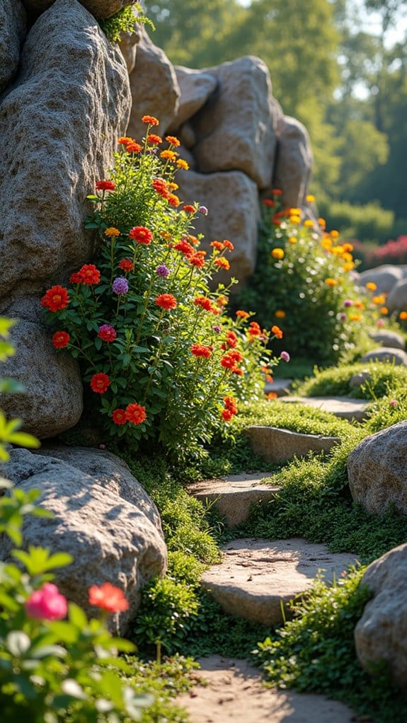 boulders as vibrant planters