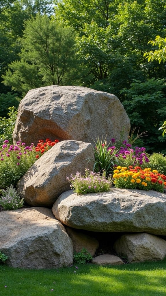 boulders enhance garden aesthetics