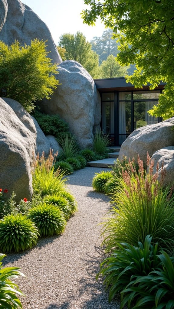 boulders enhance modern landscapes