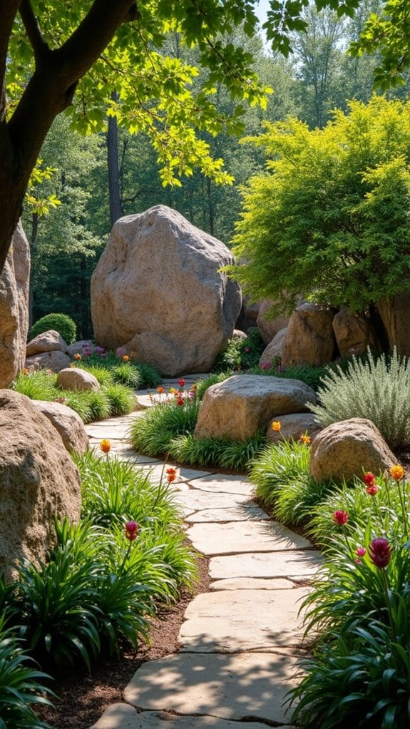 boulders enhance native plants