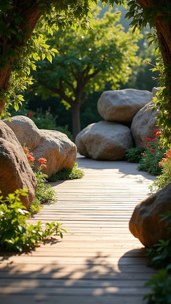 boulders enhance outdoor aesthetics