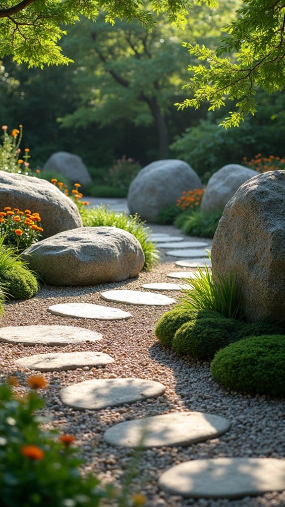 boulders enhance zen tranquility