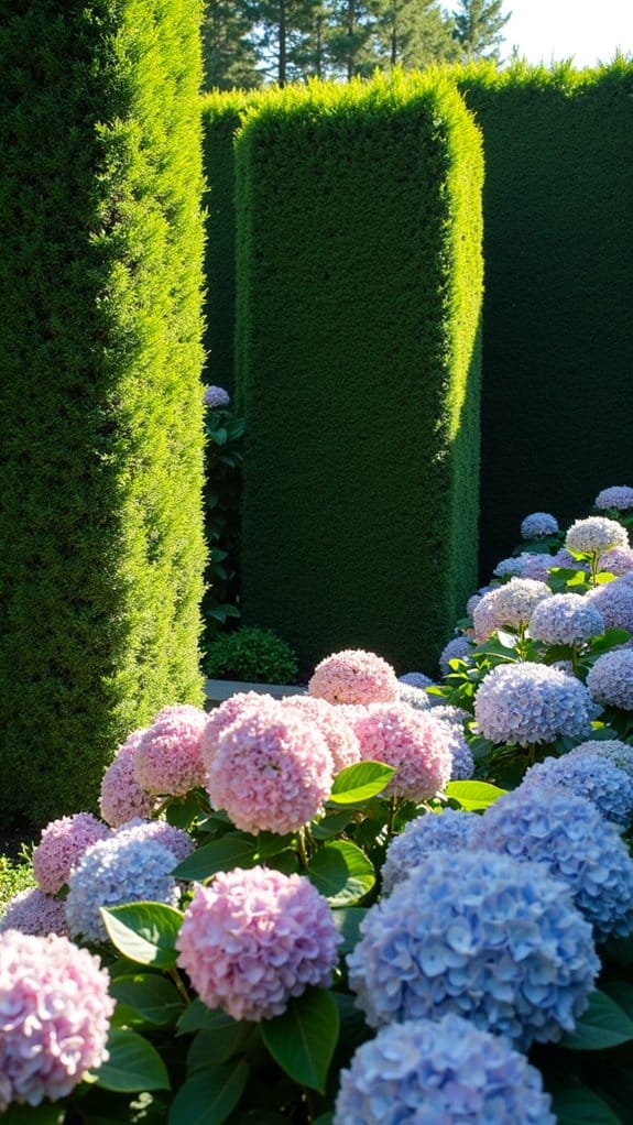 boxwood and hydrangea harmony