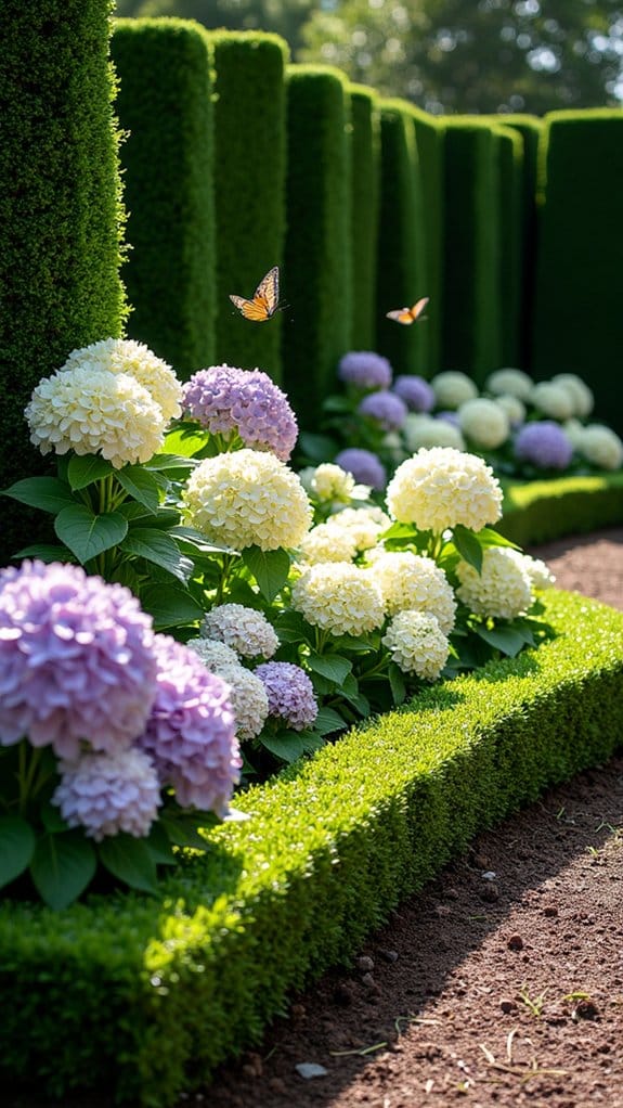 boxwood and hydrangea harmony