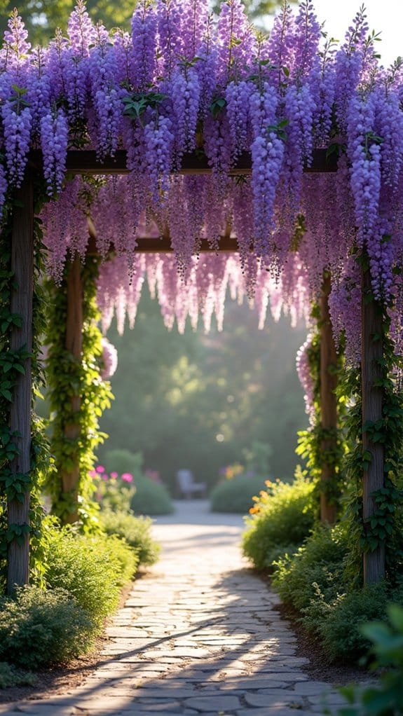 cascading wisteria pergola retreat