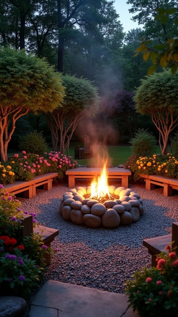 charming fire pit oasis