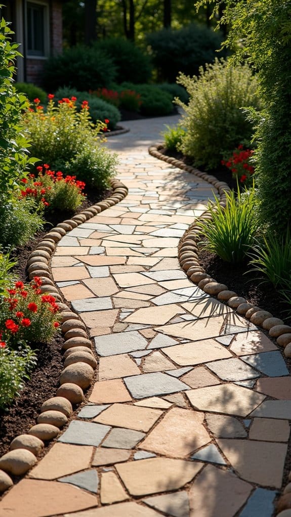 charming mixed materials walkways