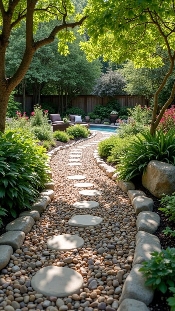 charming pebble walkway installation