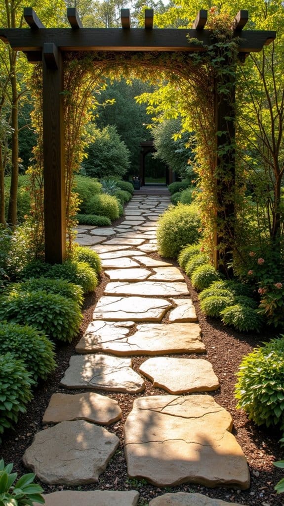 charming stone and wood pathway
