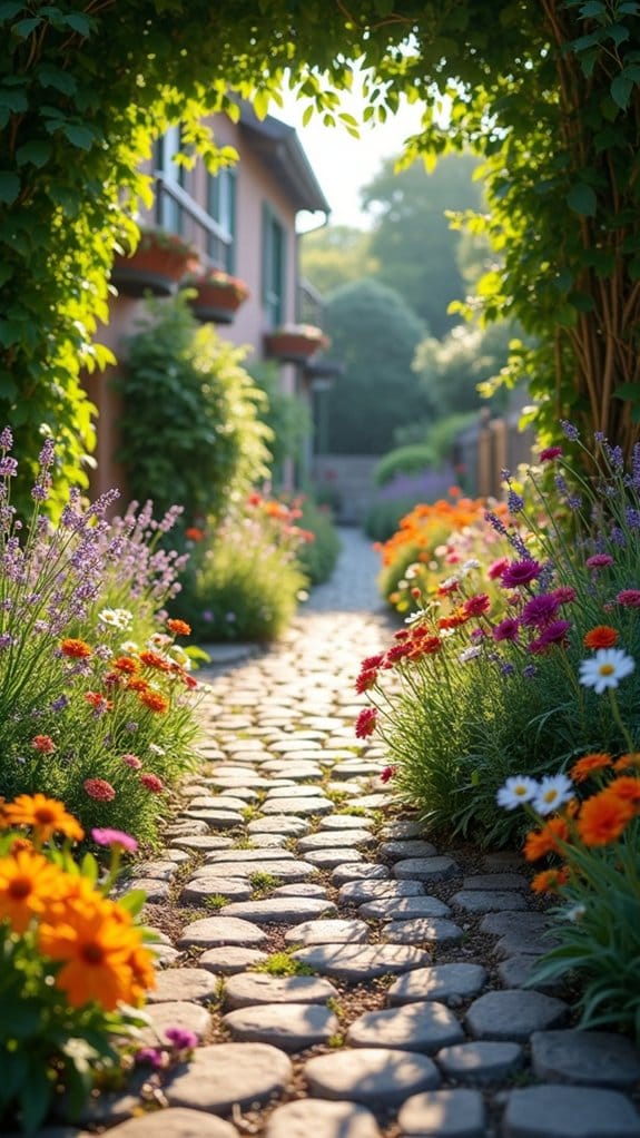 charming vibrant flower pathways
