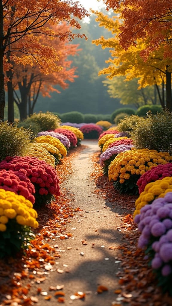 chrysanthemum border autumn display