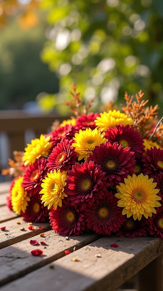 chrysanthemum centerpiece for patio