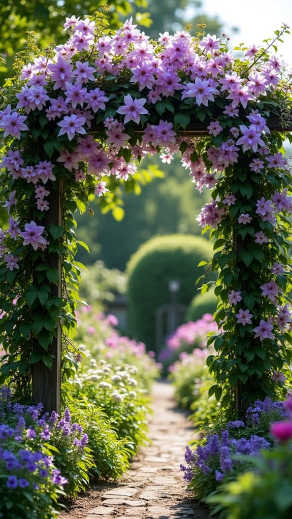 clematis enhances flower borders
