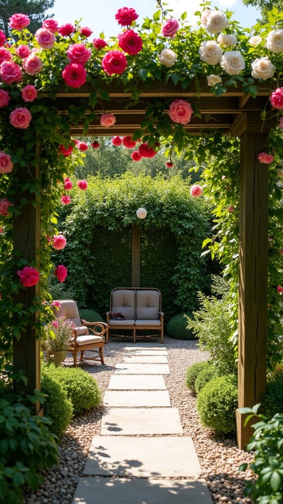 climbing roses create beauty