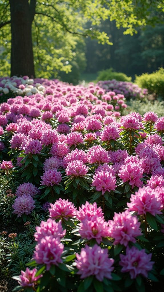 cohesive garden with rhododendrons