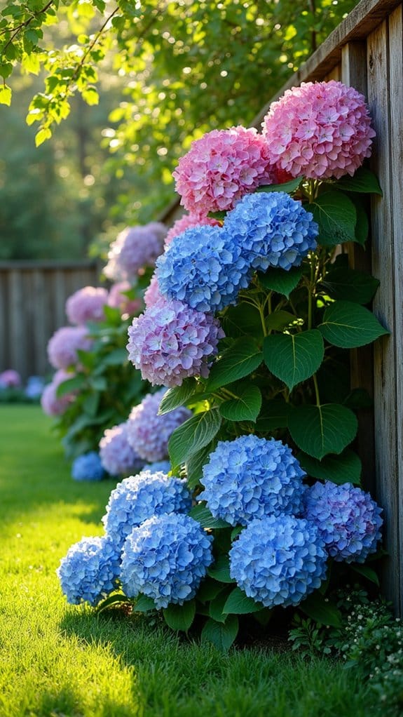 colorful blooms soften fences