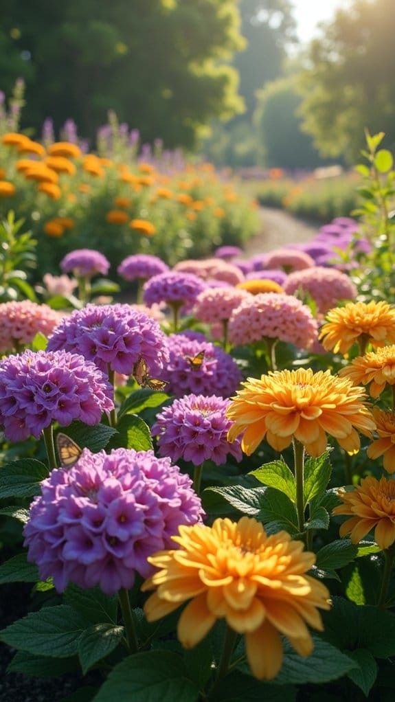 colorful clustered flower arrangements