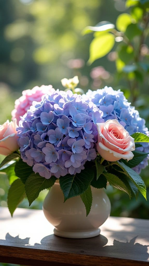 colorful container flower arrangements