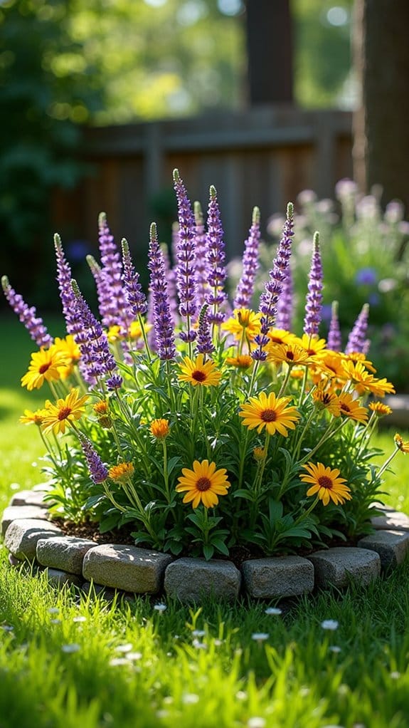 colorful low maintenance flower beds