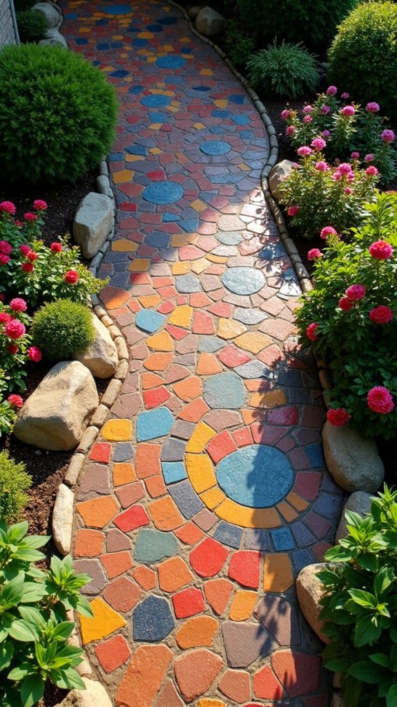 colorful mosaic paver designs