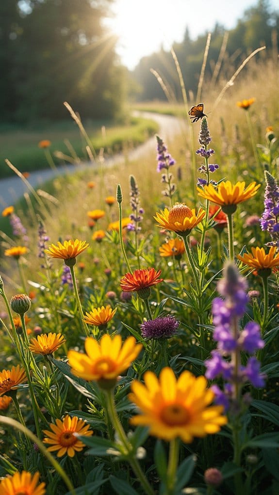 colorful native wildflower garden