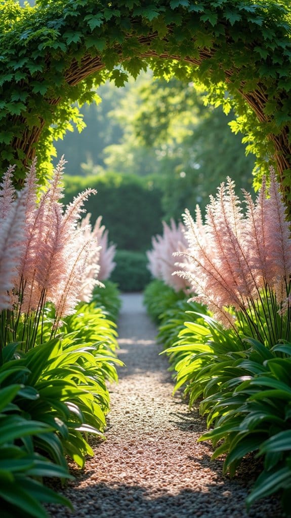 colorful pathways with astilbe