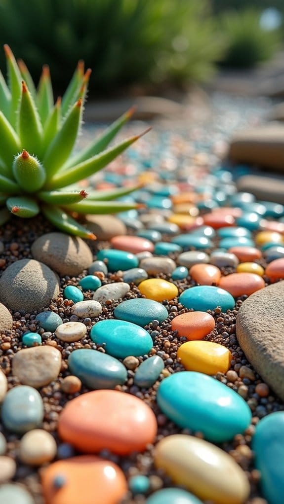 colorful pebble garden mosaics