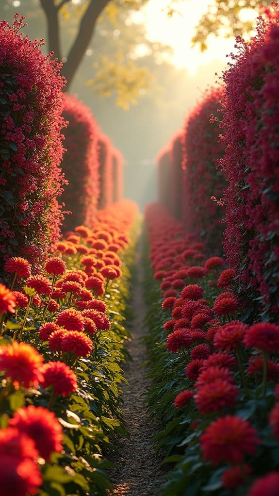 colorful privacy hedges created