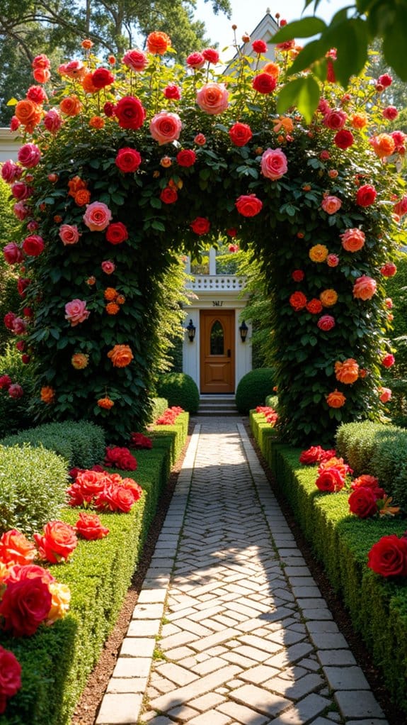 colorful rose hedges privacy