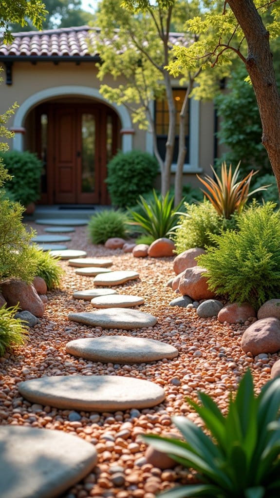 colorful stone landscaping accents