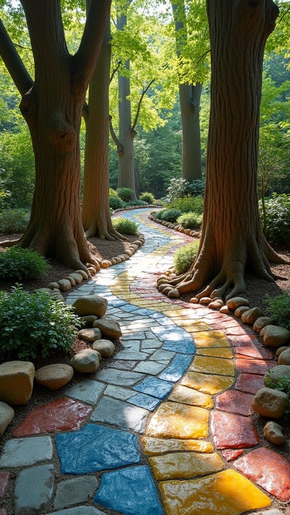 colorful stone pathways inviting exploration