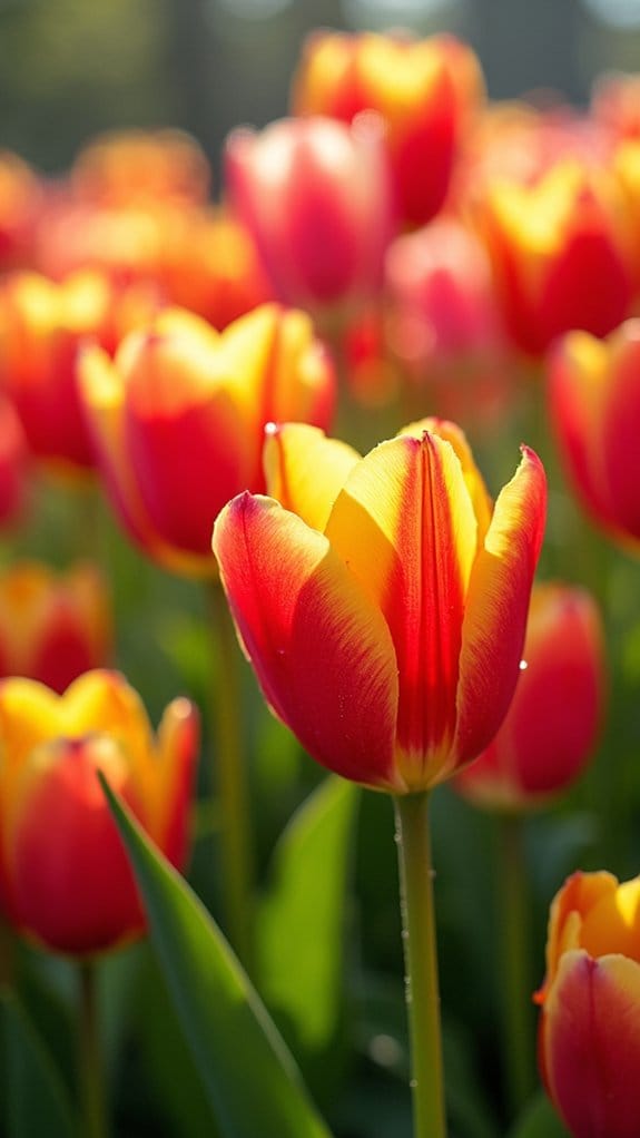 colorful tulip garden mosaic