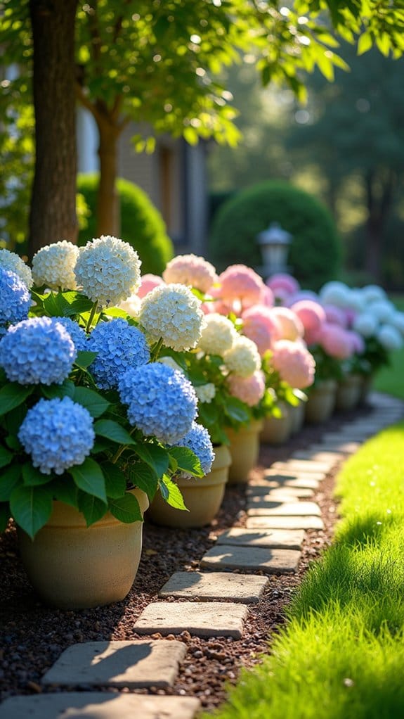 container gardening with hydrangeas
