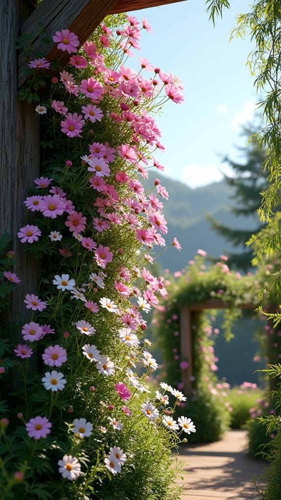 cosmos thrive in vertical gardening