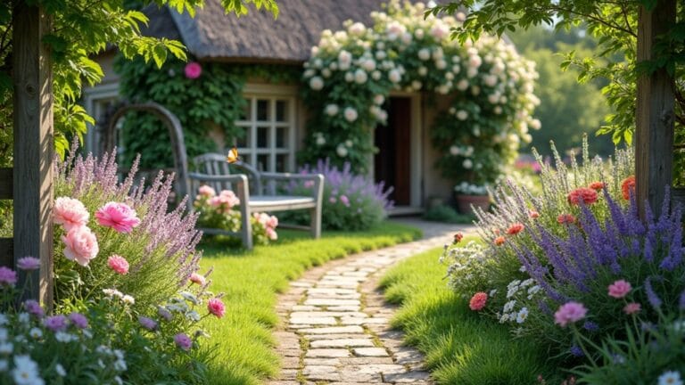 cottage flower bed landscaping