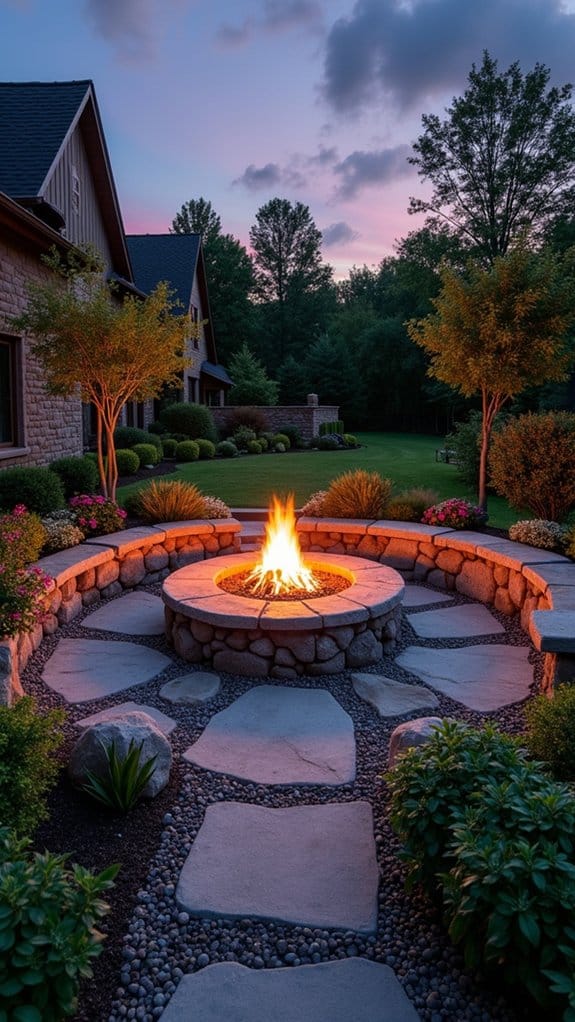 cozy fire pit gathering