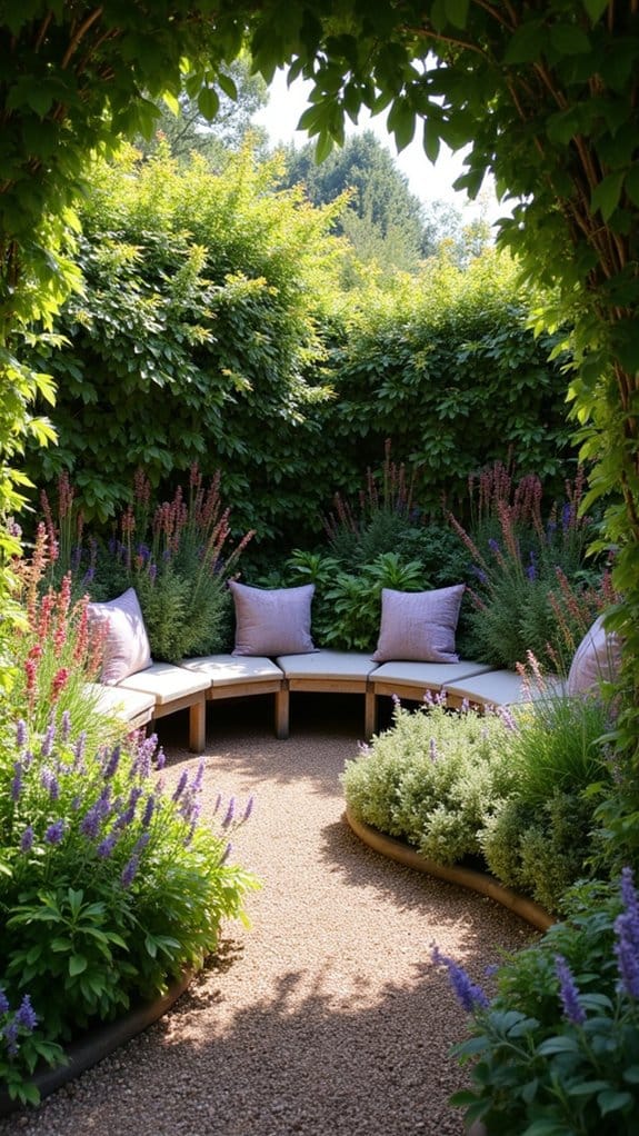 cozy garden seating area
