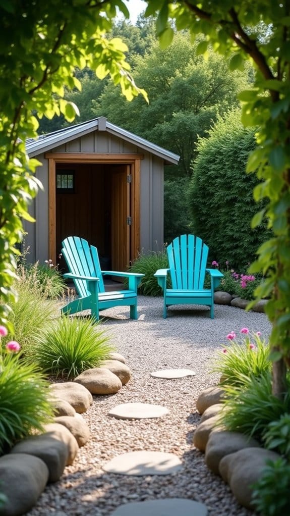 cozy gravel seating area