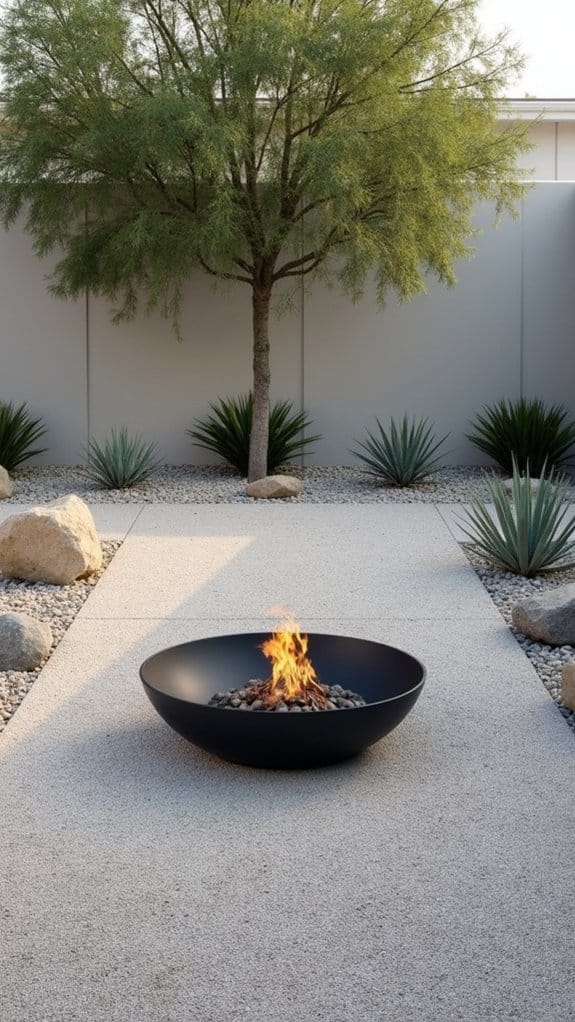 cozy minimalist fire pit